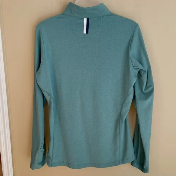 Rhoback Women’s Green Quarter-Zip Pullover Medium - Picture 4 of 5